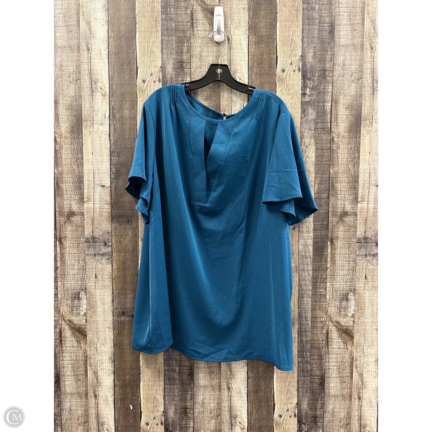 Top Short Sleeve By Bloomchic In Teal, Size: 4x