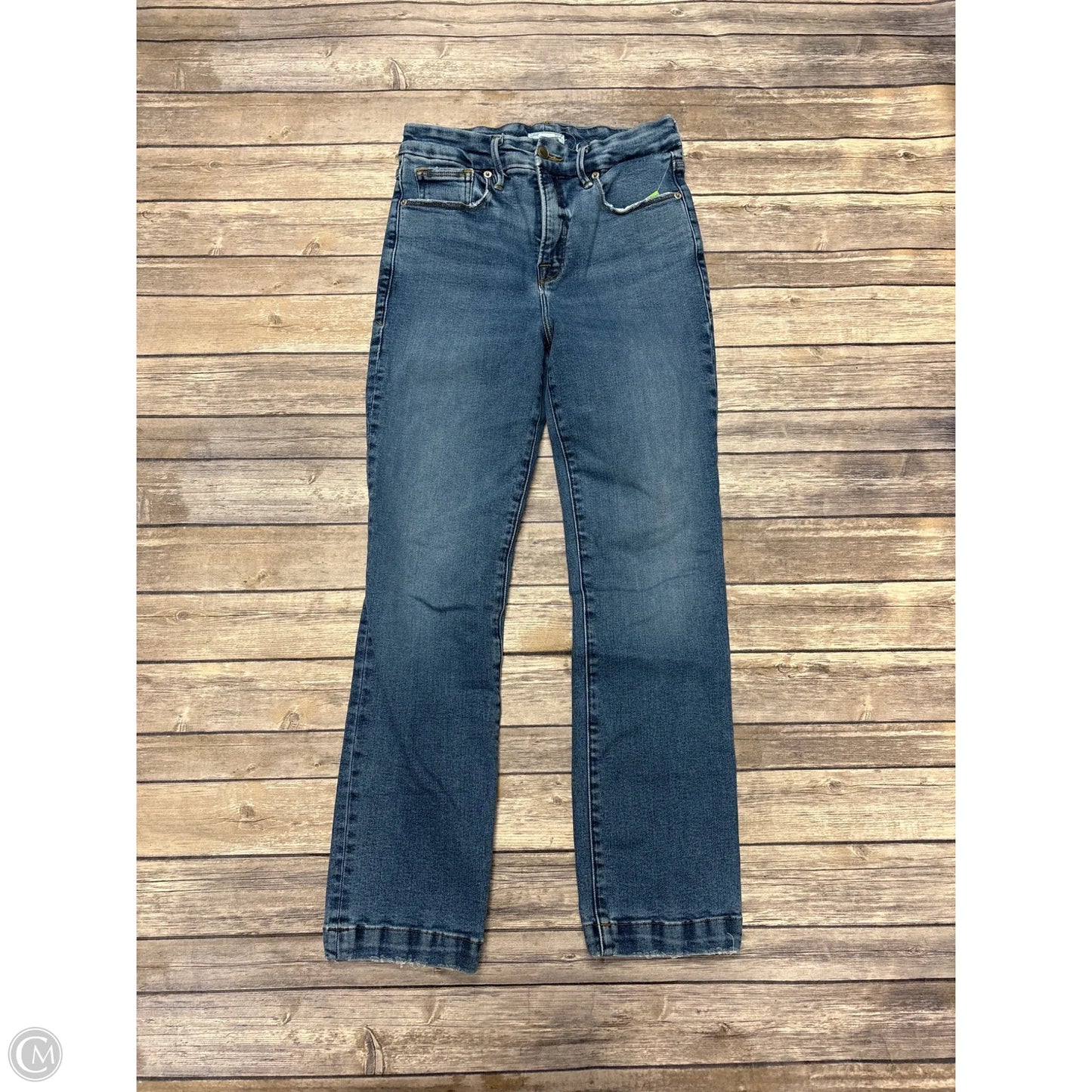 Jeans Straight By Good American In Blue Denim, Size: 8