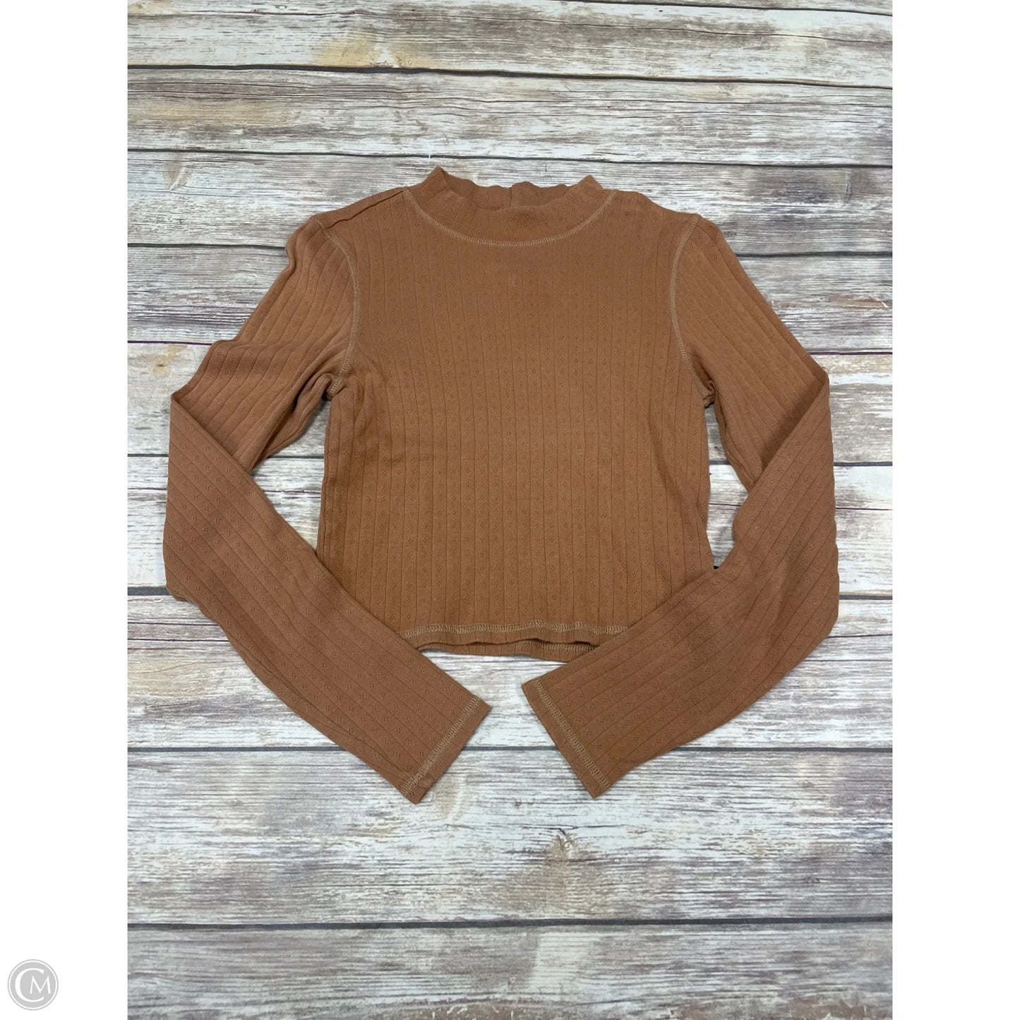 Top Long Sleeve By American Eagle In Brown, Size: M