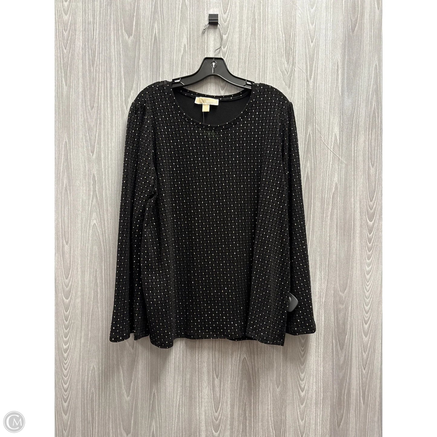 Top Long Sleeve By Michael By Michael Kors In Black & Gold, Size: 1x