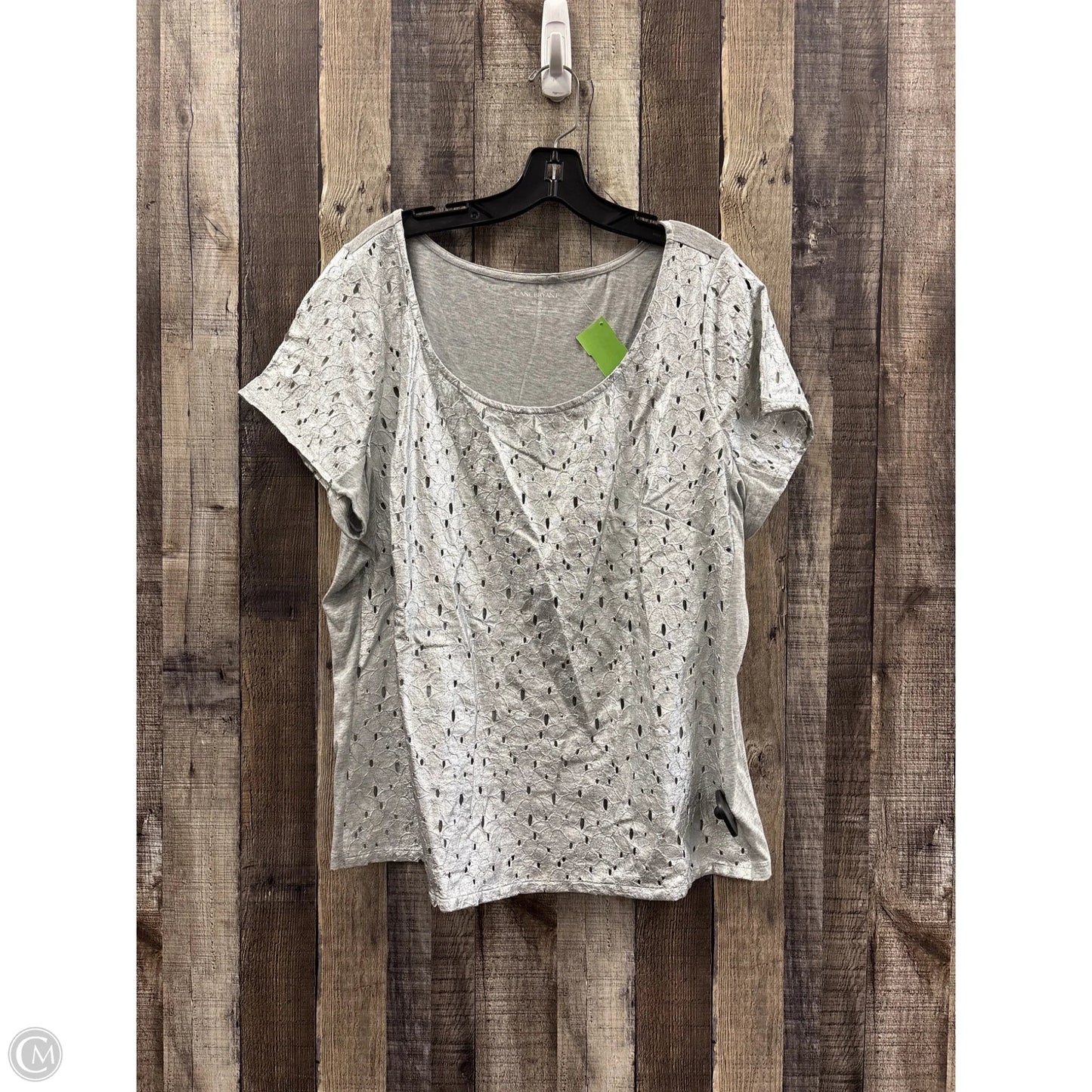 Top Short Sleeve By Lane Bryant In Grey, Size: 1x