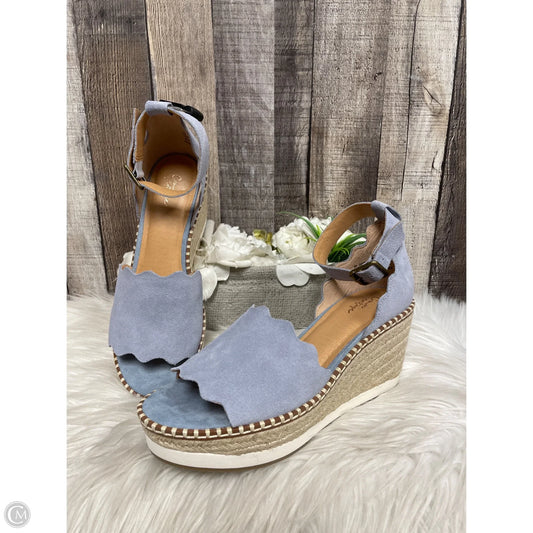 Sandals Heels Wedge By Crown Vintage In Blue, Size: 8