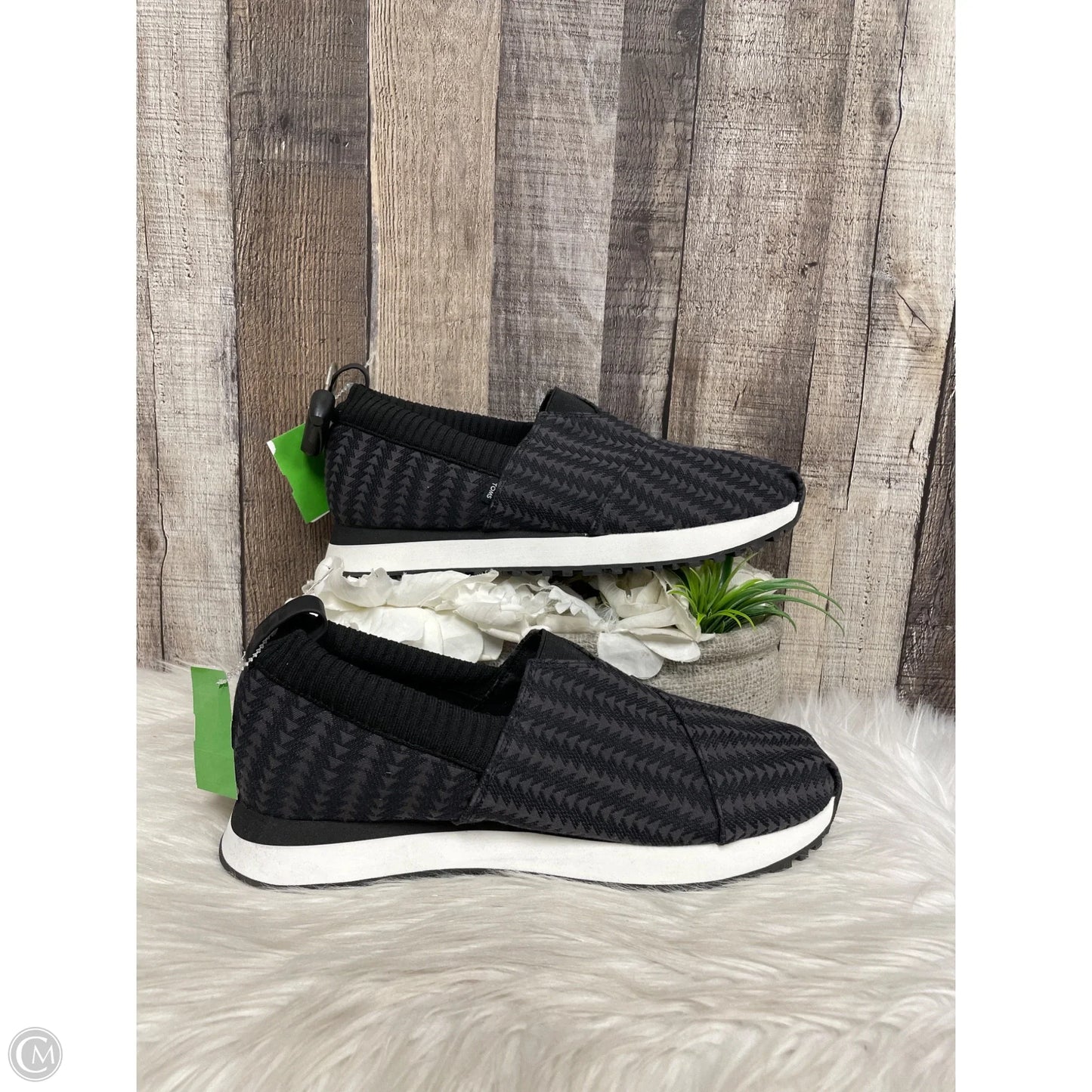Shoes Heels Wedge By Toms In Black & Grey, Size: 11