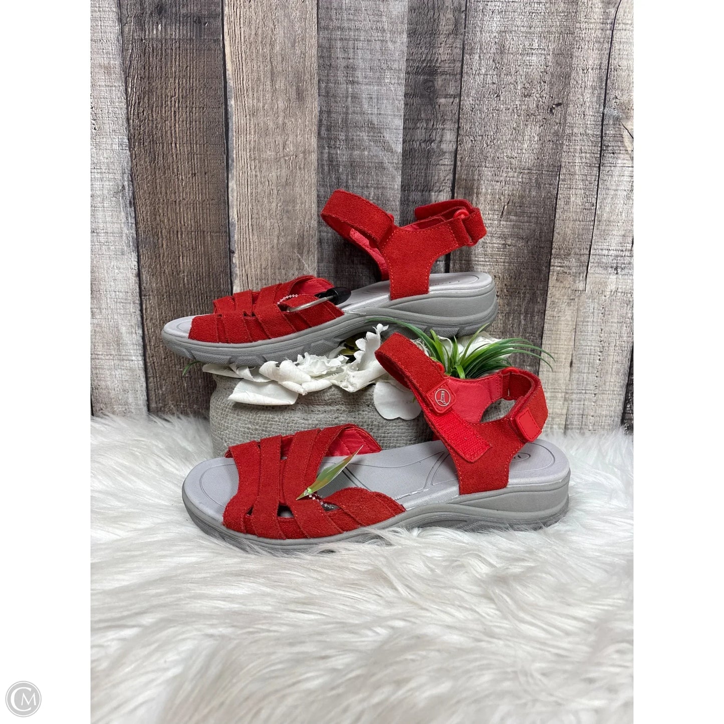 Sandals Flats By Lands End In Red, Size: 9