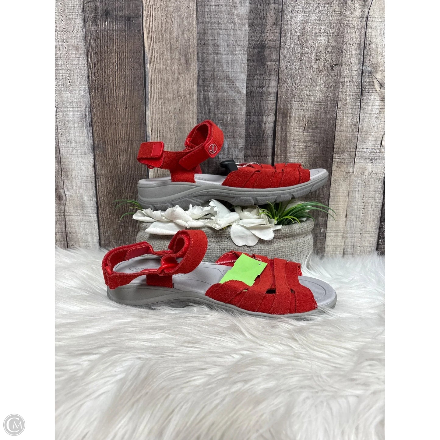 Sandals Flats By Lands End In Red, Size: 9