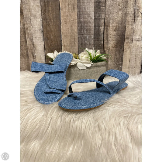 Sandals Flats By Cmf In Blue Denim, Size: 8.5