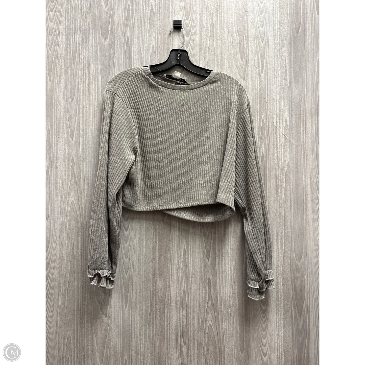 Top Long Sleeve By Hyfve In Grey, Size: M