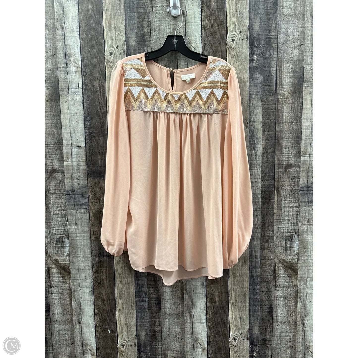 Top Long Sleeve By Umgee In Peach, Size: L