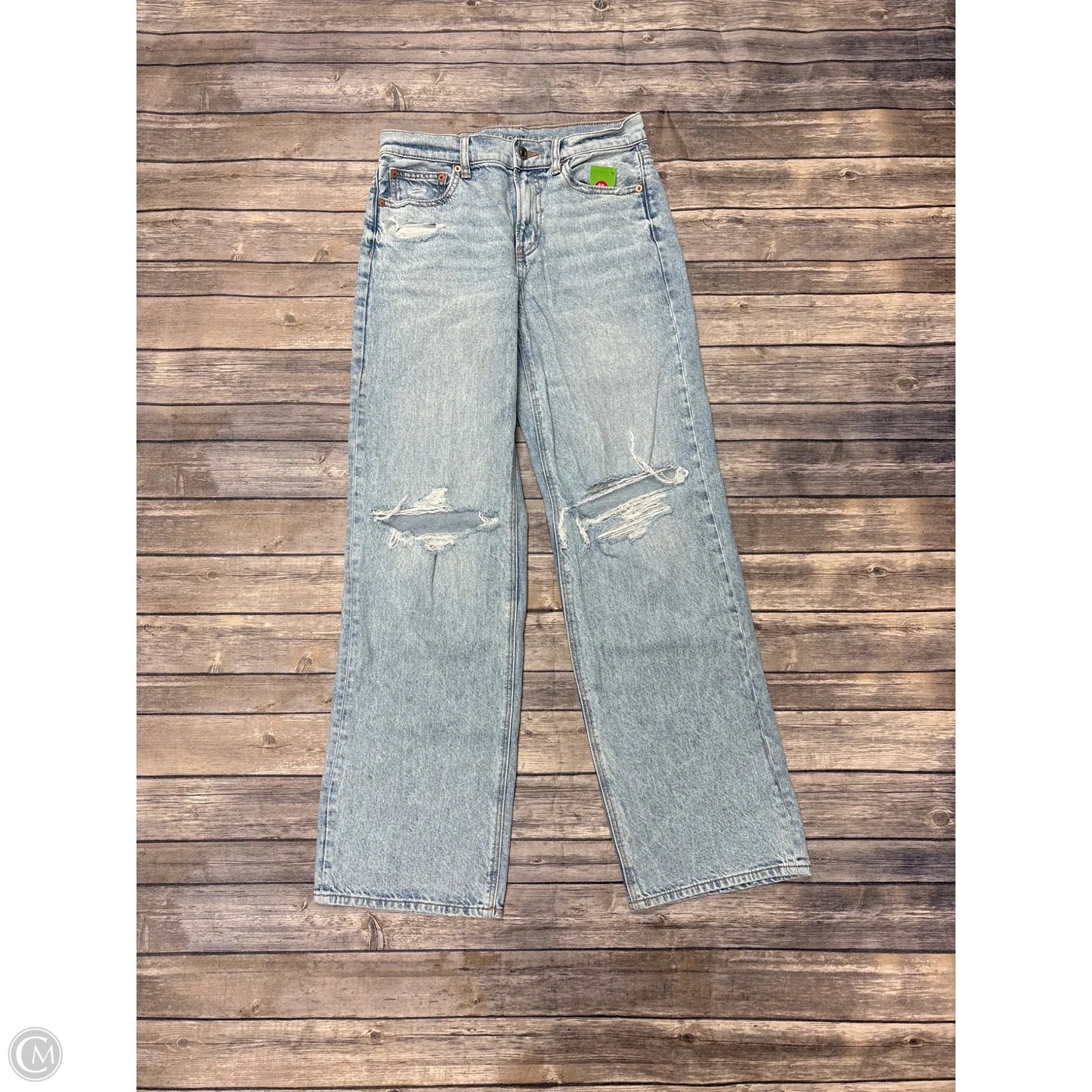Jeans Straight By American Eagle In Blue Denim, Size: 4