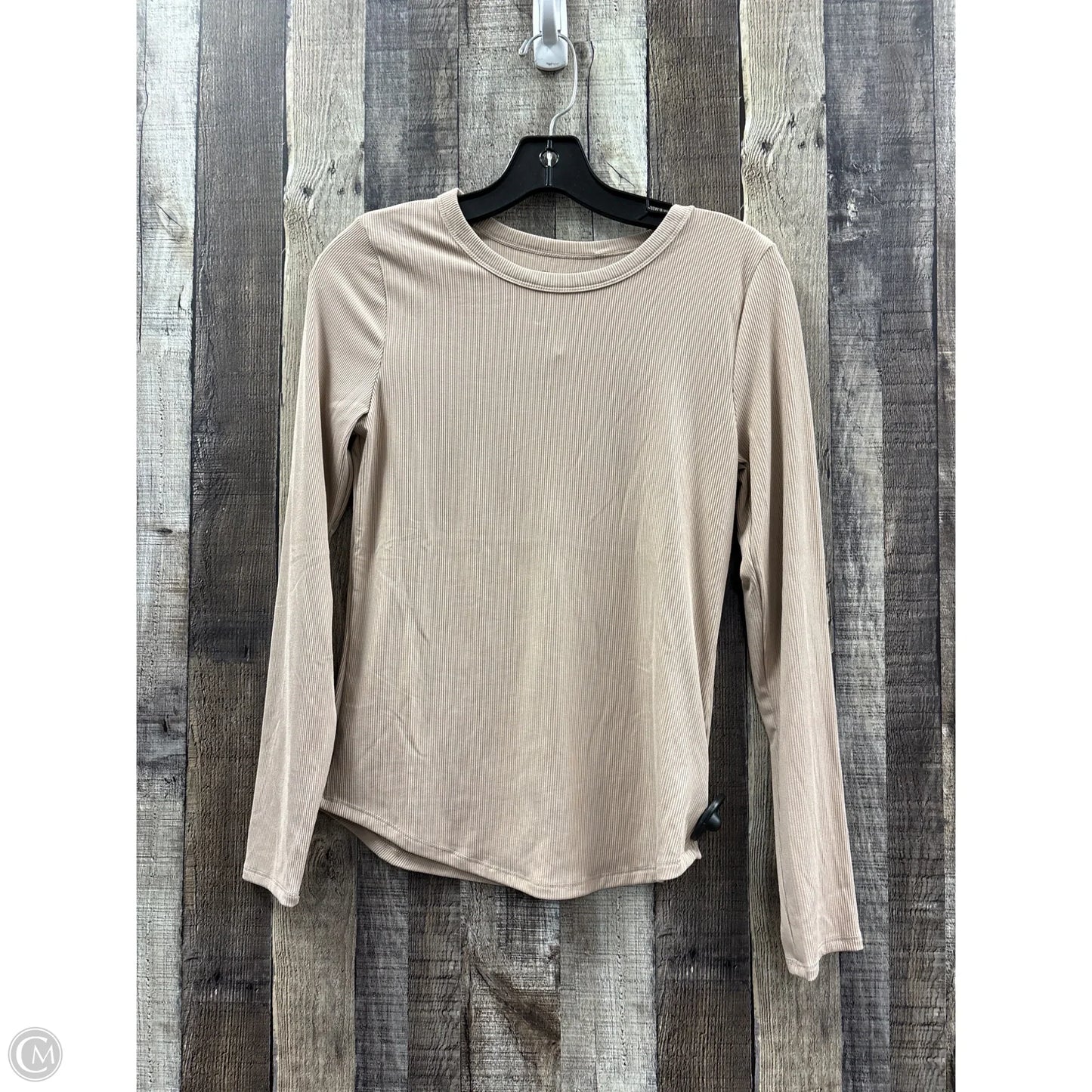 Top Long Sleeve By No Boundaries In Tan, Size: M