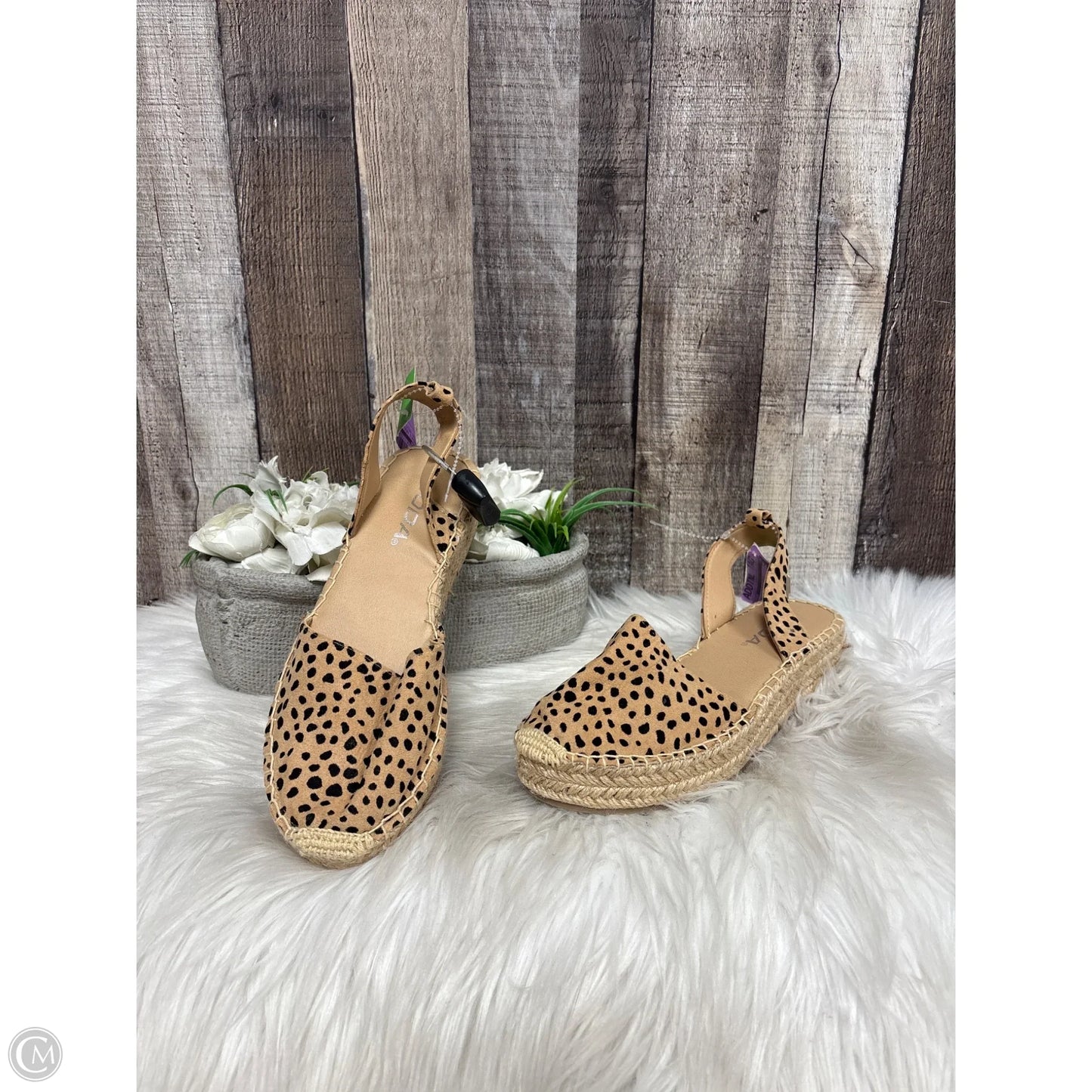Sandals Heels Wedge By Soda In Animal Print, Size: 6