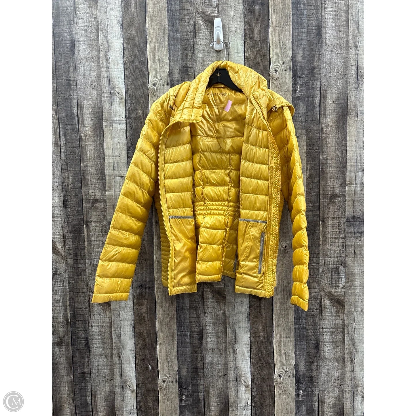 Jacket Puffer & Quilted By Calvin Klein In Gold, Size: Xl