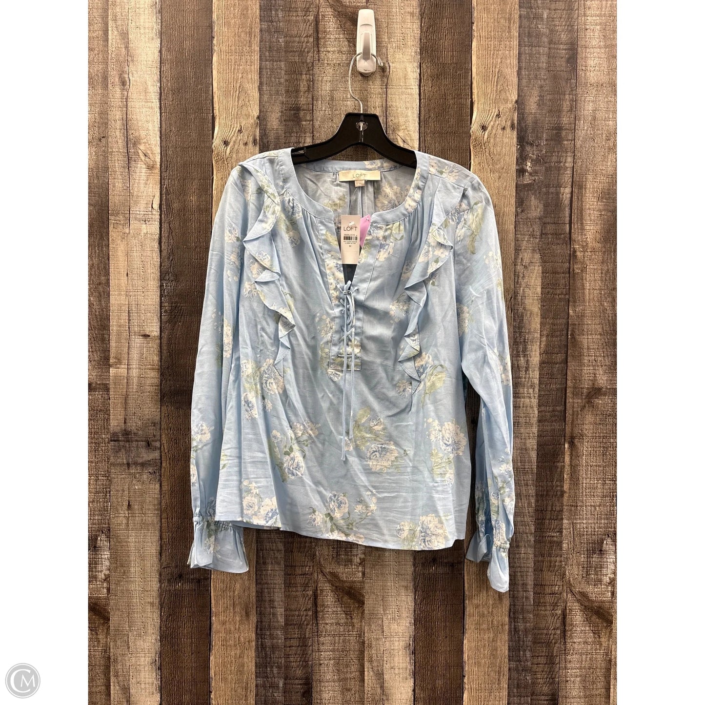 Top Long Sleeve By Loft In Blue, Size: M