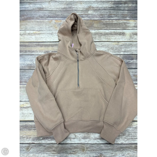Sweatshirt Hoodie By Trendy Queen In Tan, Size: M