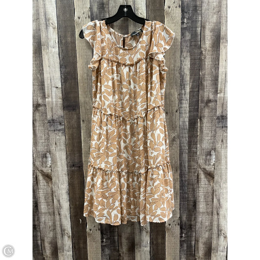 Dress Casual Midi By Suzanne Betro In Cream & Tan, Size: M