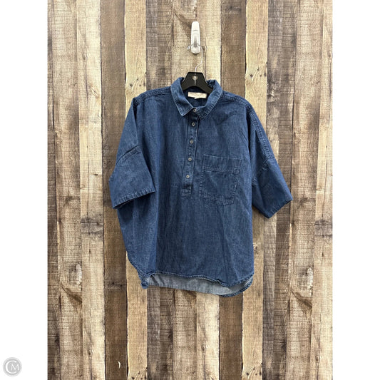 Top 3/4 Sleeve By Loft In Blue Denim, Size: M