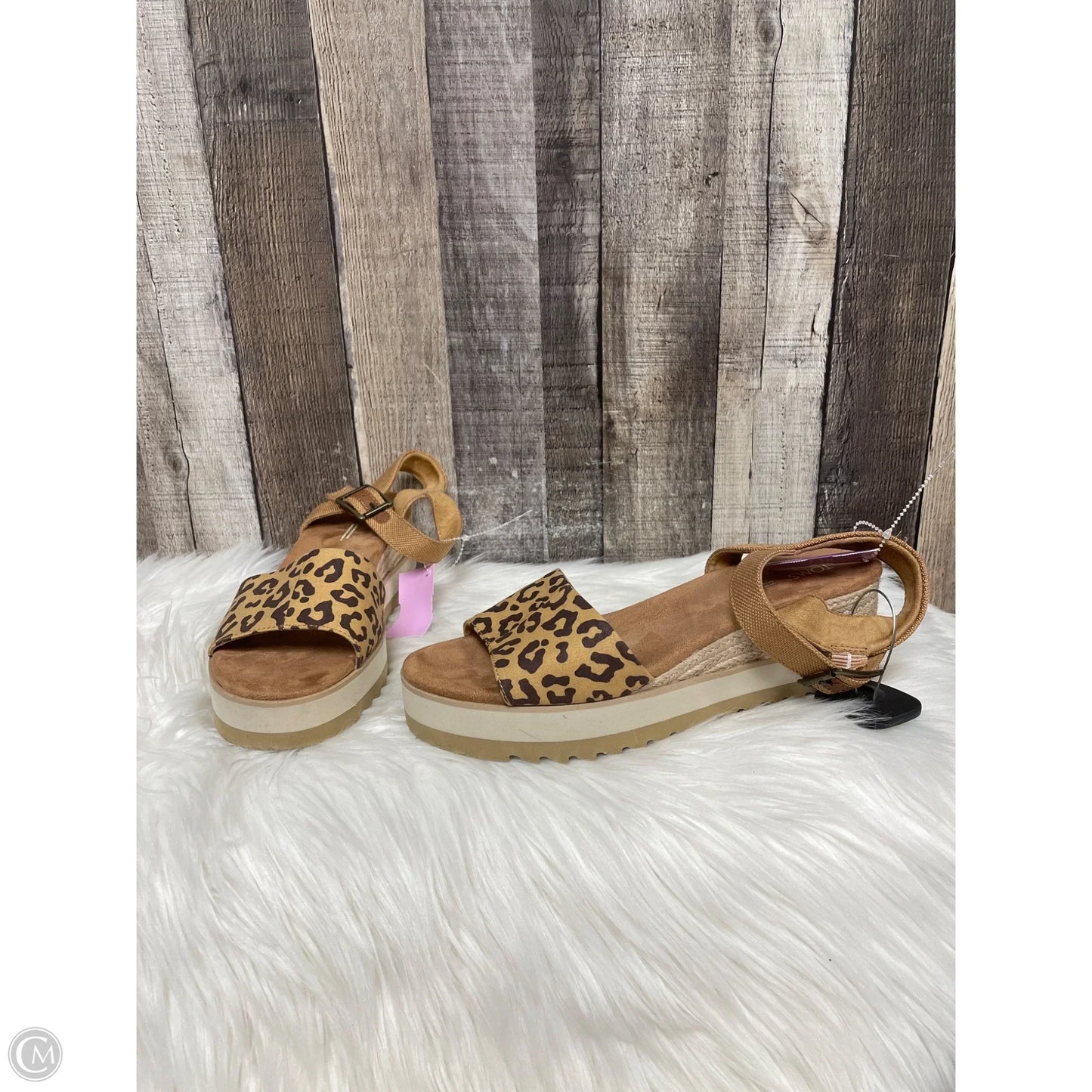 Sandals Heels Wedge By Toms In Animal Print, Size: 10