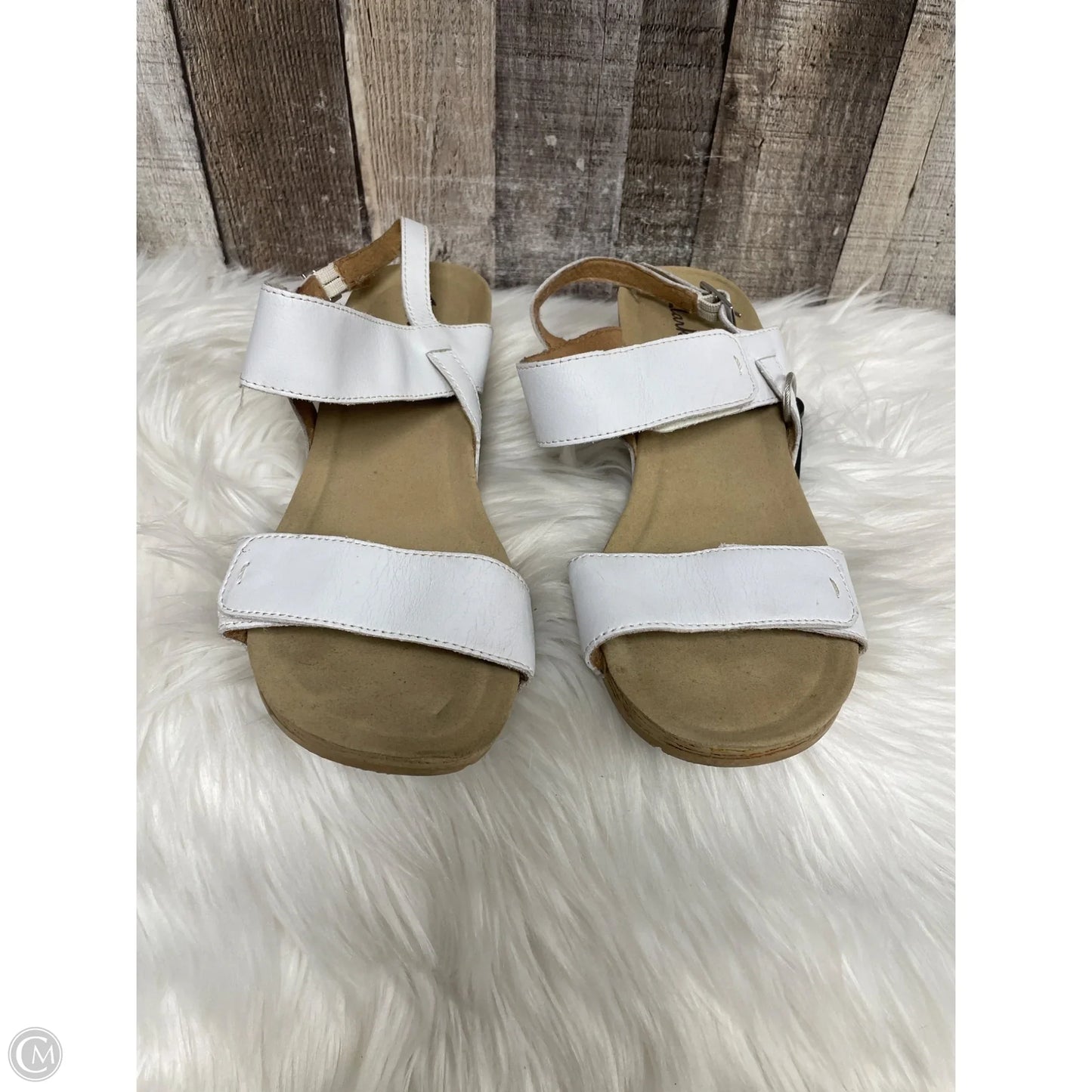 Sandals Heels Wedge By Clarks In White, Size: 11