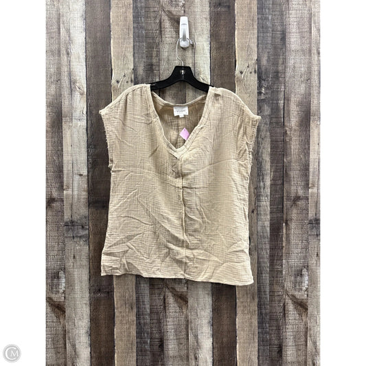 Top Sleeveless By Andree By Unit In Tan, Size: M