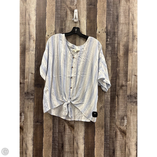 Top Short Sleeve By Como Blu In Blue, Size: L