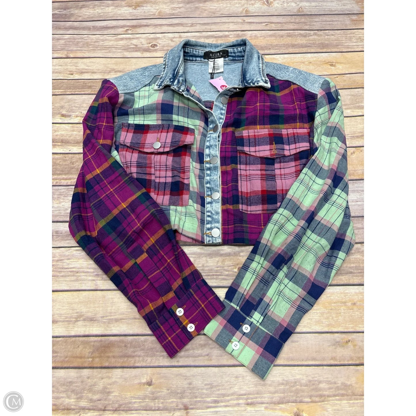 Top Long Sleeve By Akira In Blue Denim, Size: Xl