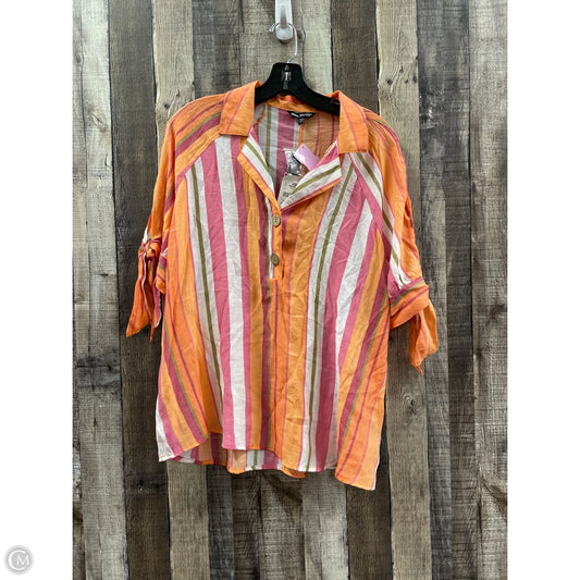 Top Short Sleeve By Unique Spectrum In Multi-colored, Size: L