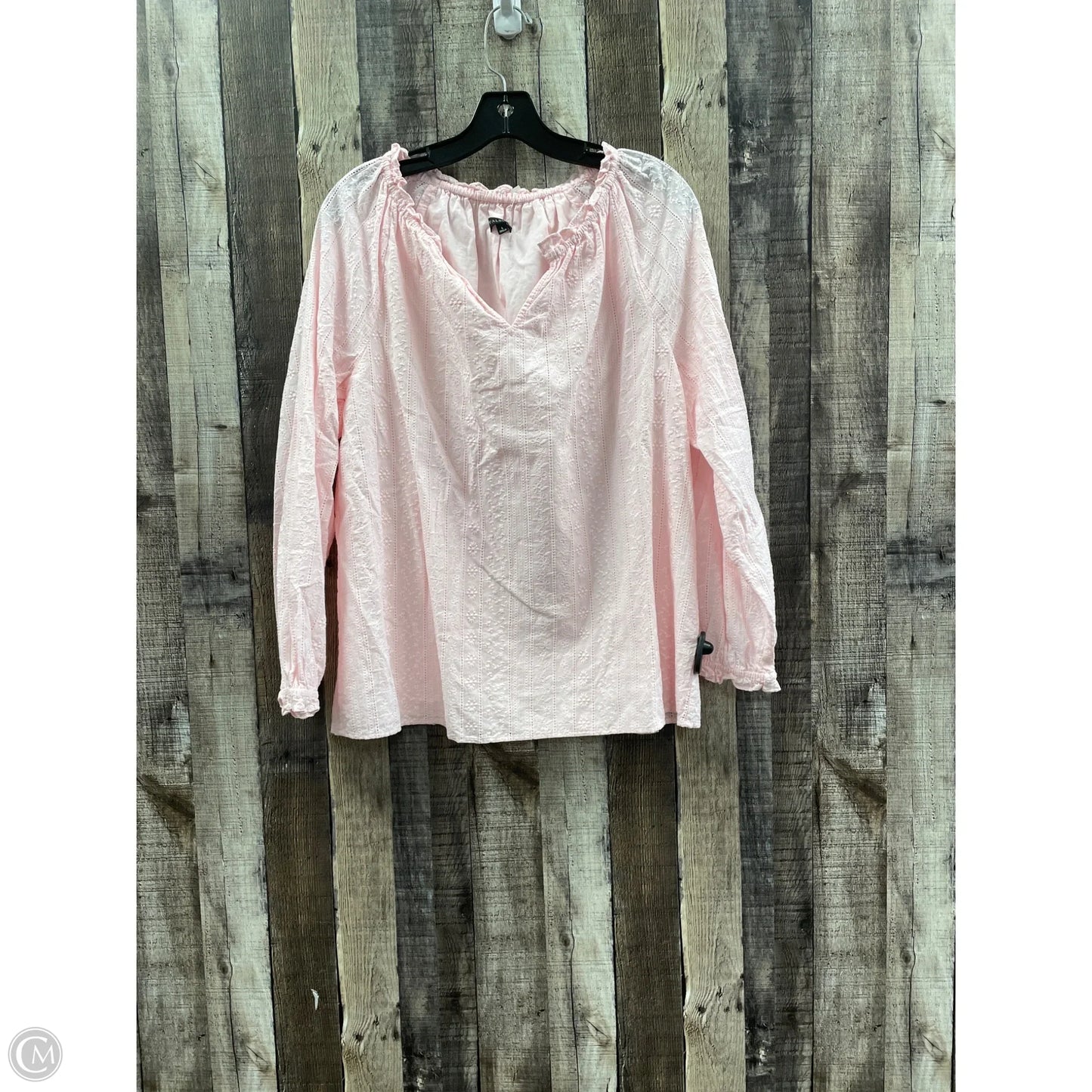 Top Long Sleeve By Talbots In Pink, Size: L