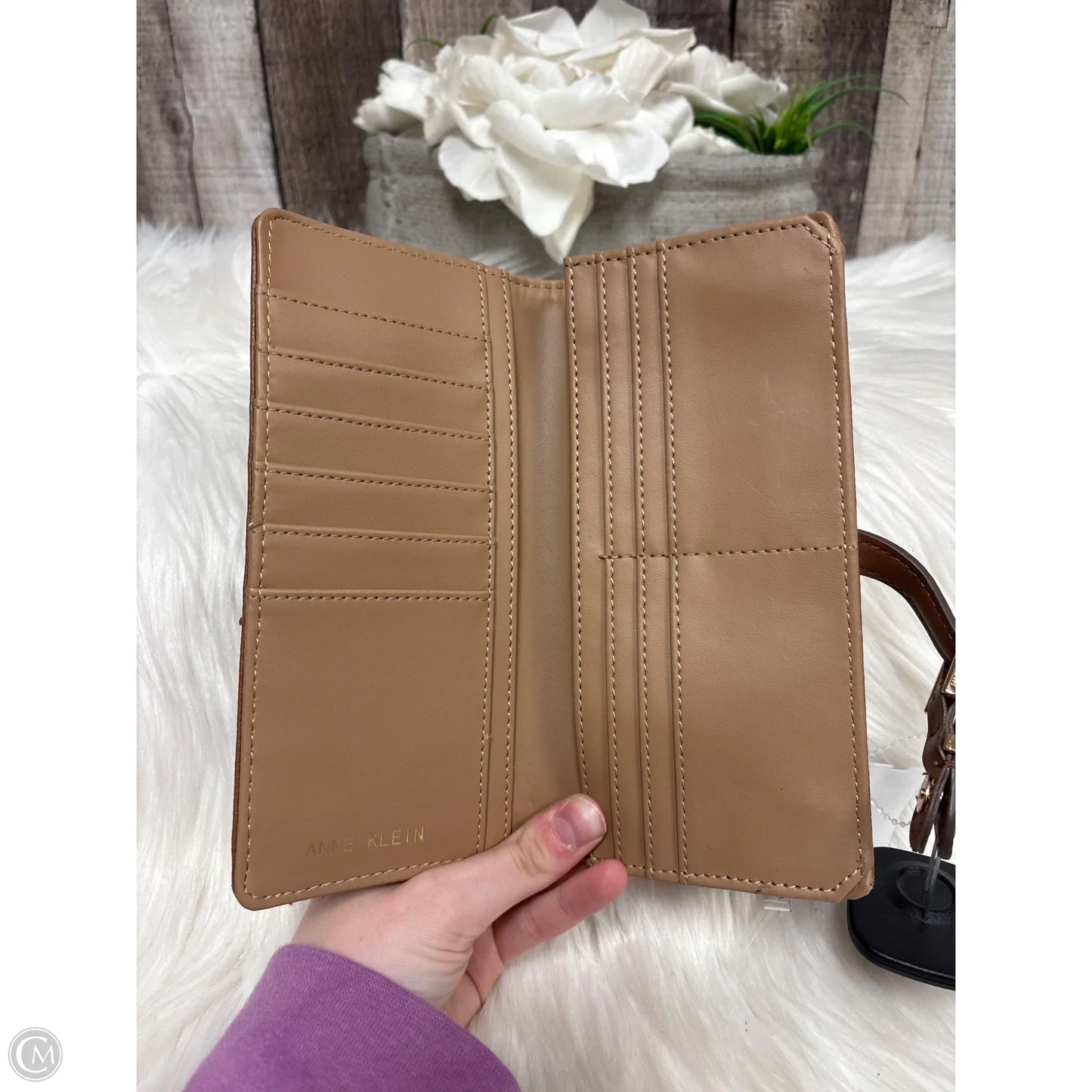 Wallet Leather By Anne Klein, Size: Medium