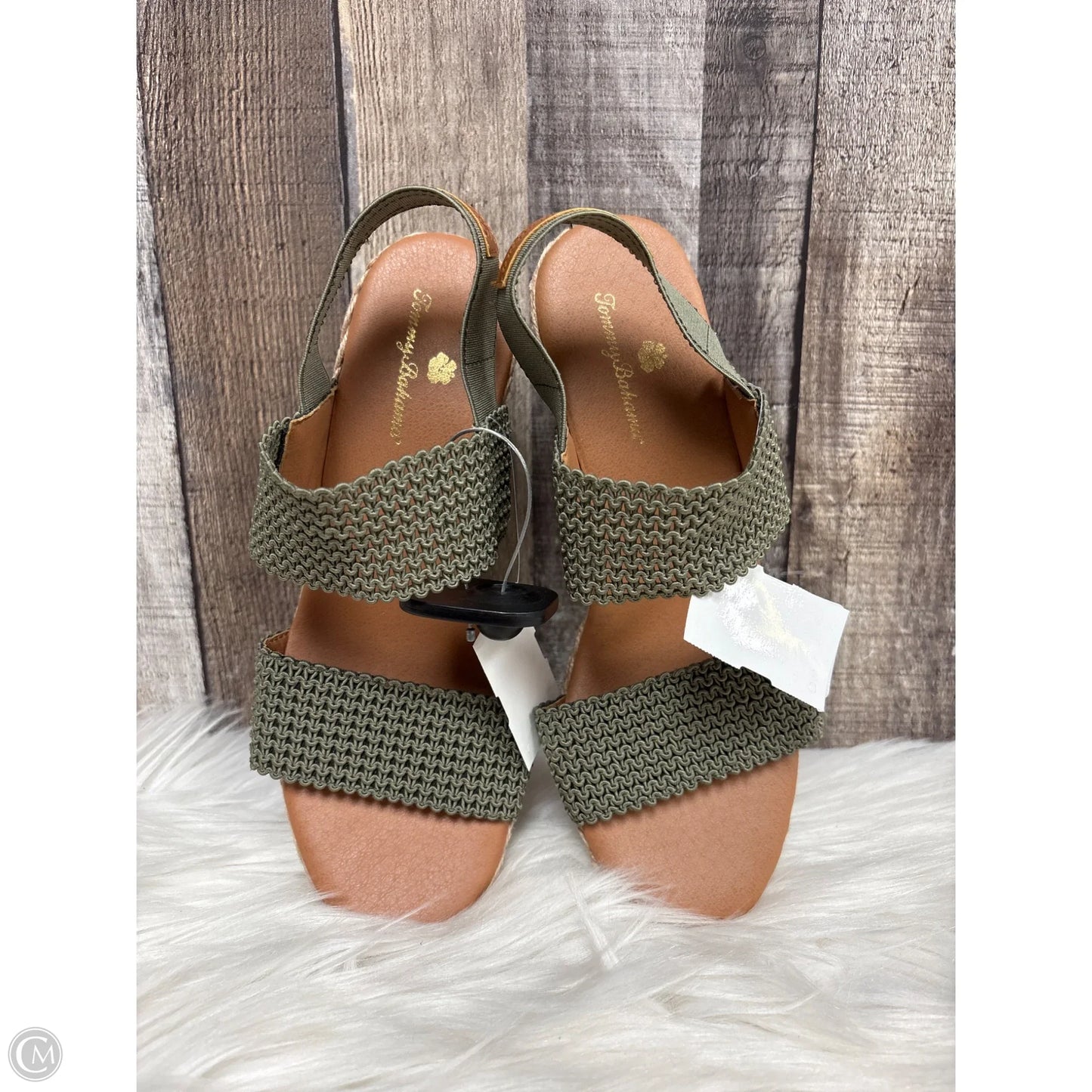 Sandals Heels Wedge By Tommy Bahama In Green, Size: 7.5
