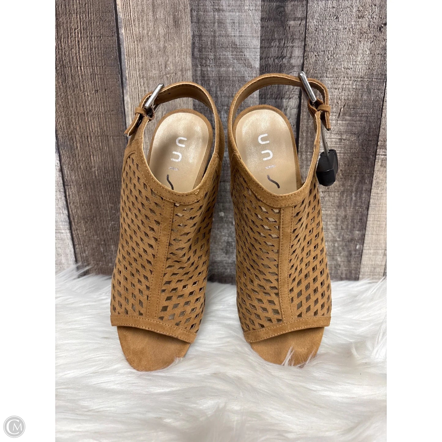 Sandals Heels Block By Unisa In Tan, Size: 8.5