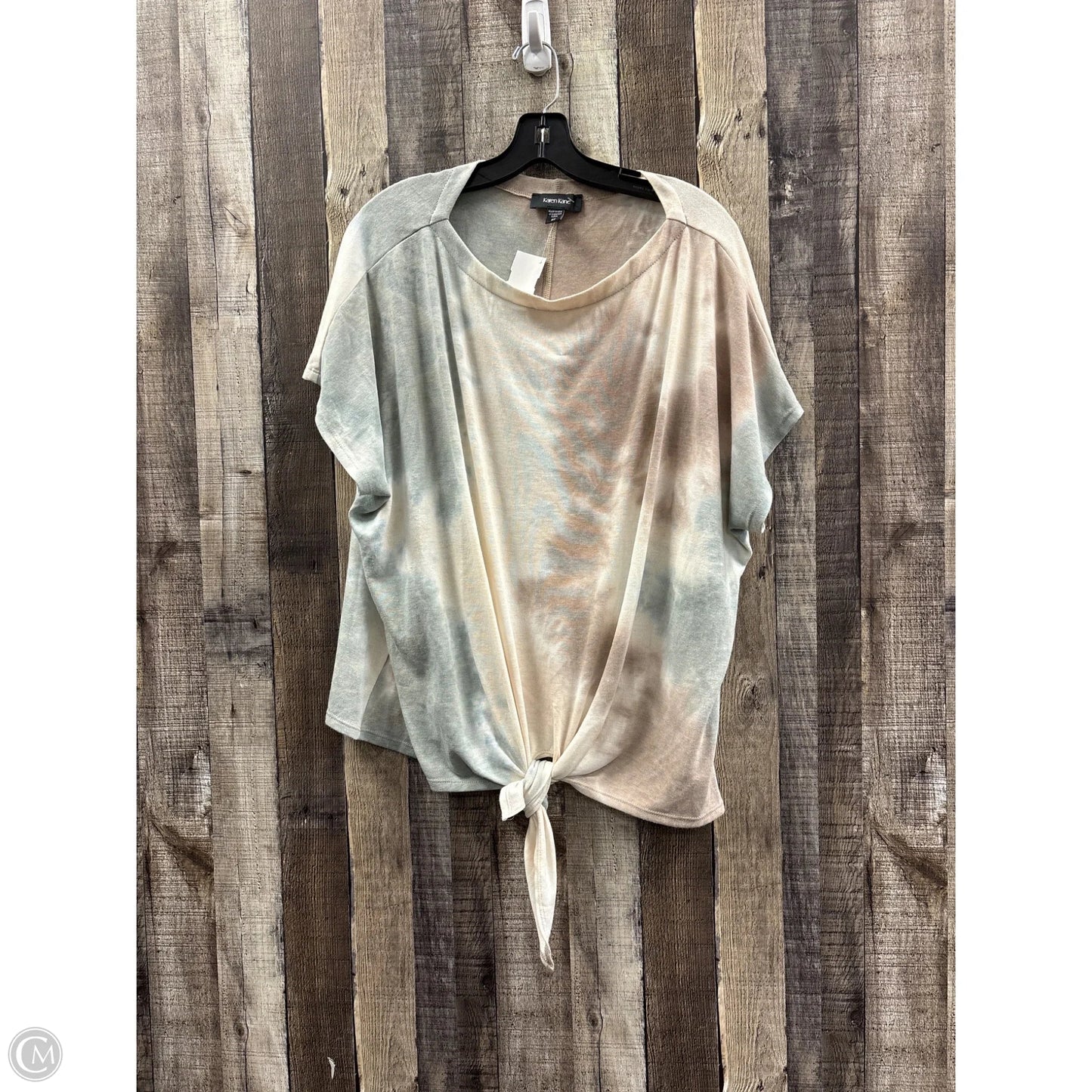 Top Short Sleeve By Karen Kane In Tie Dye Print, Size: 2x