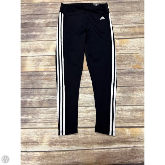 Athletic Leggings By Adidas In Black & White, Size: M