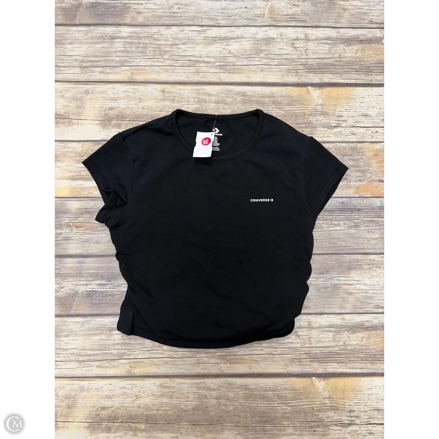Top Short Sleeve By Converse In Black, Size: L