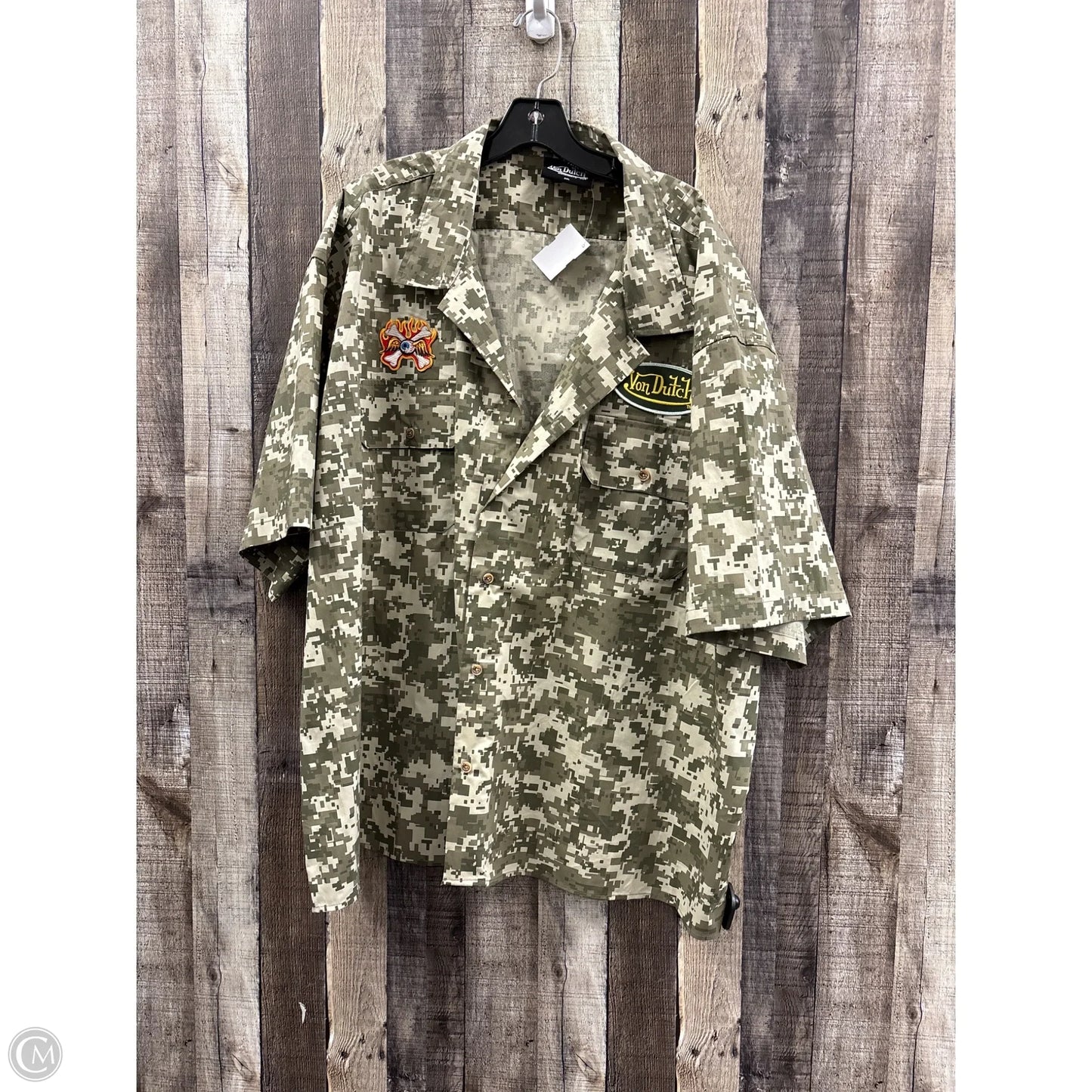 Top Short Sleeve By Cme In Camouflage Print, Size: 3x