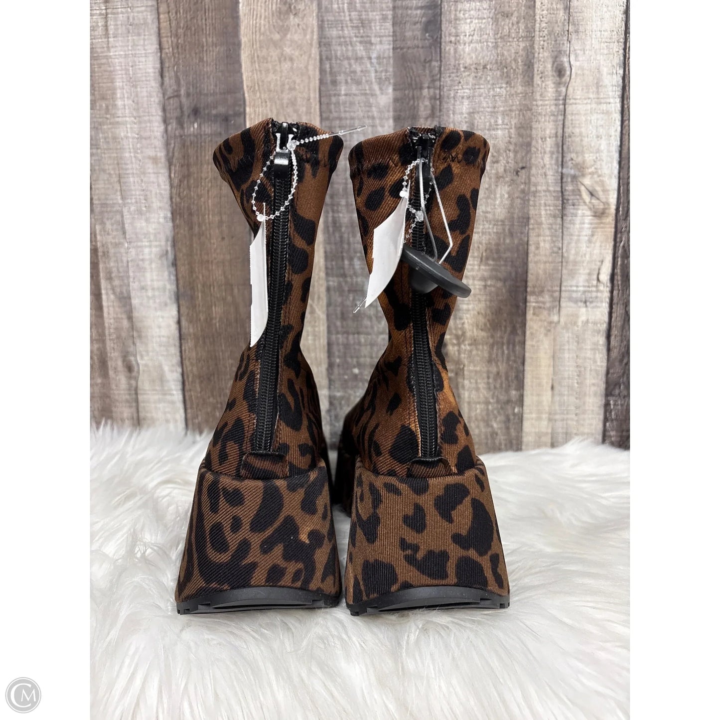 Boots Ankle Heels By Azalea Wang In Animal Print, Size: 10