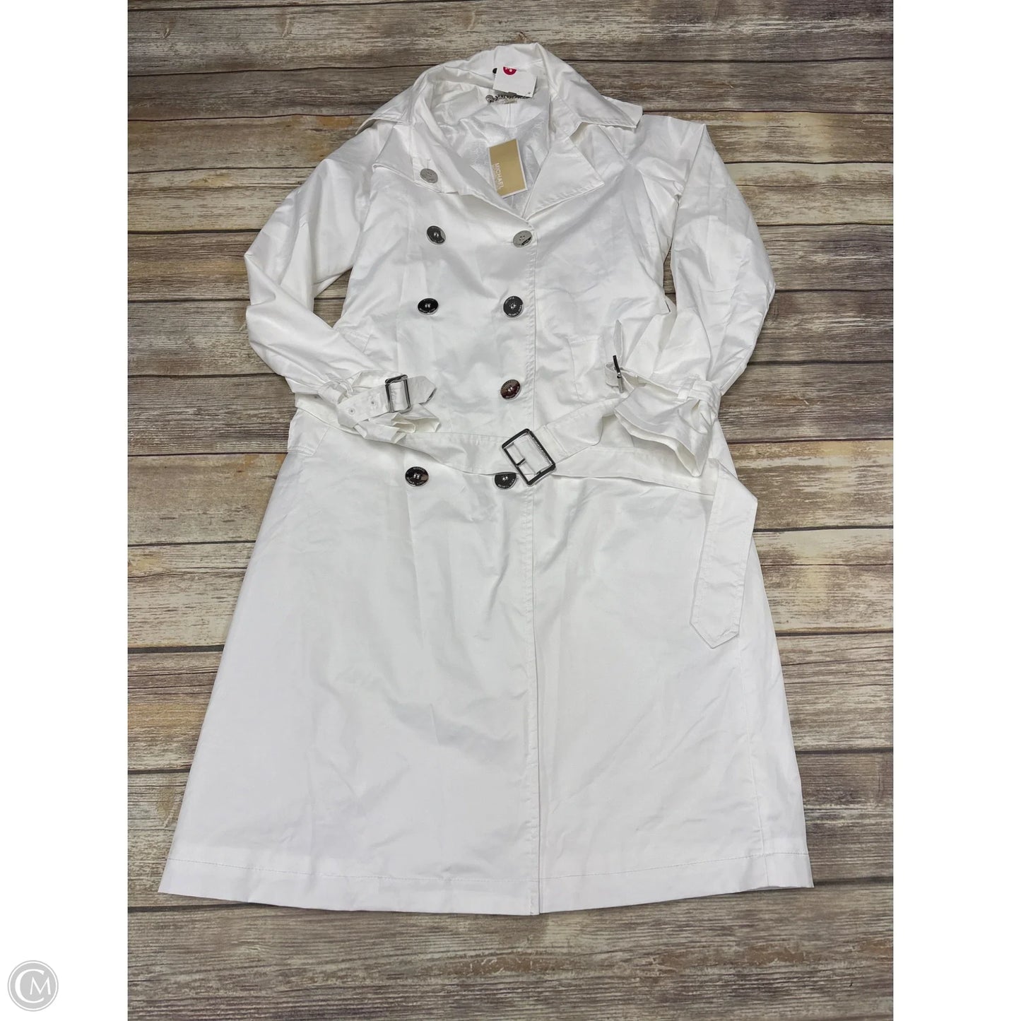 Coat Designer By Michael Kors In White, Size: M