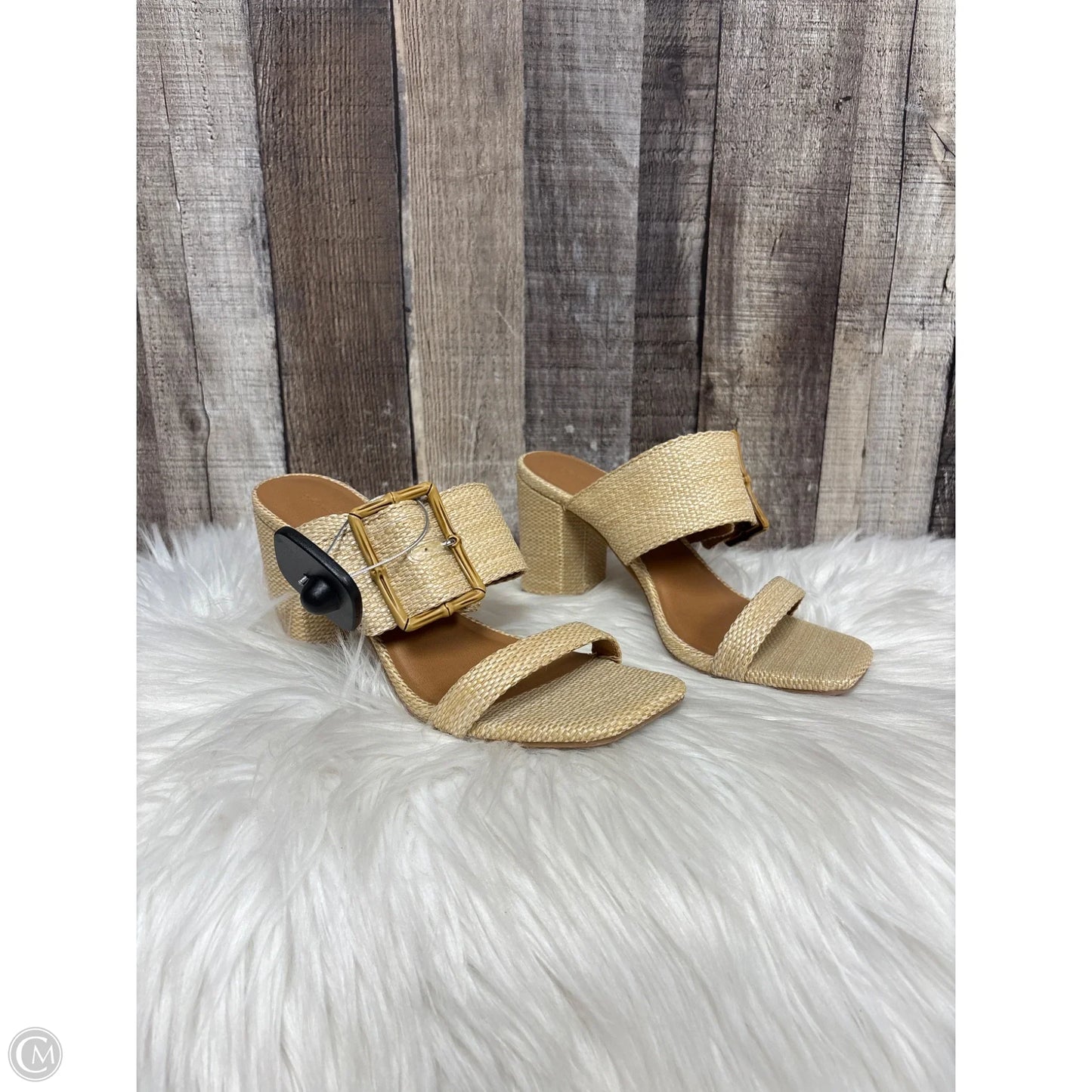 Sandals Heels Block By Universal Thread In Tan, Size: 7