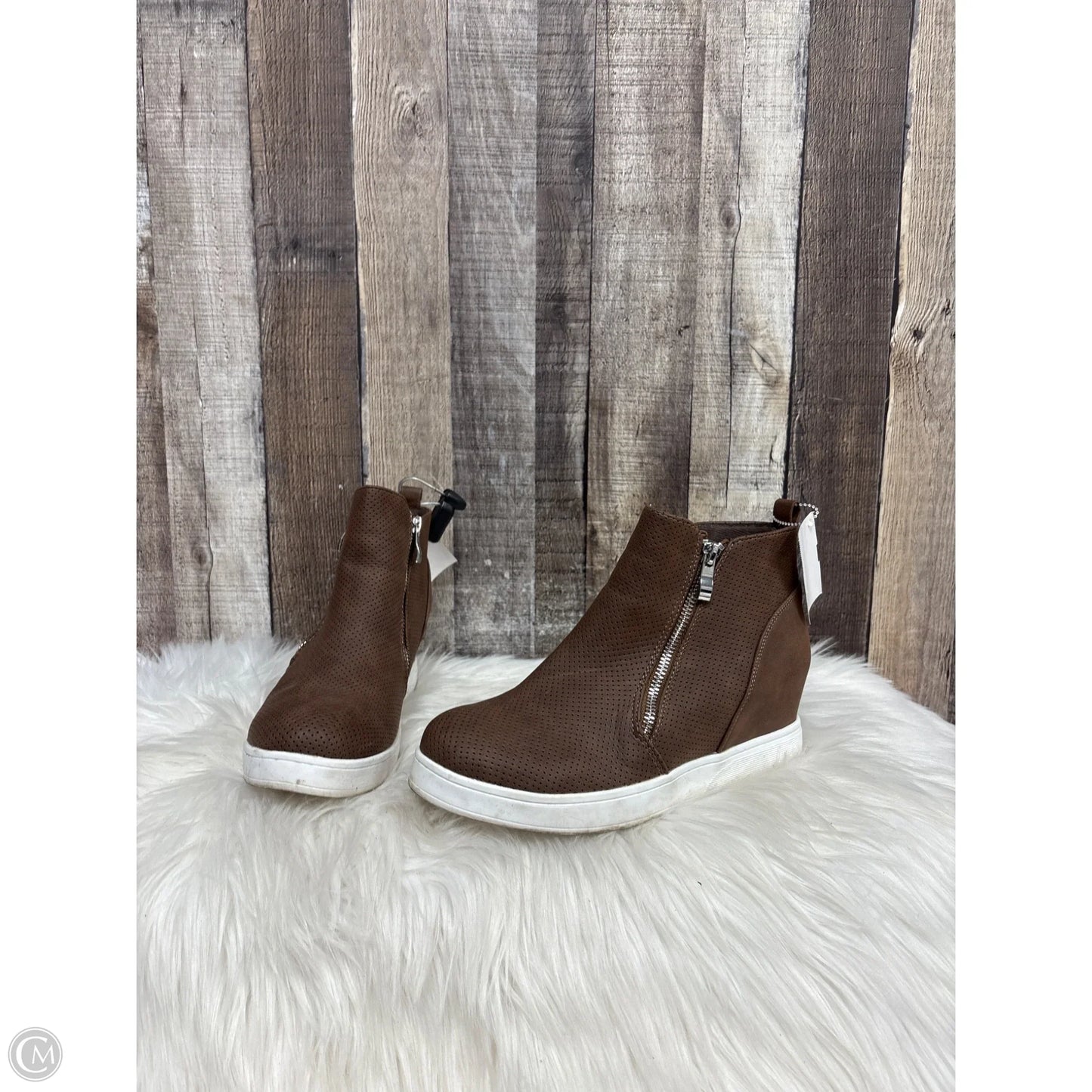 Boots Ankle Heels By Cme In Brown, Size: 8.5