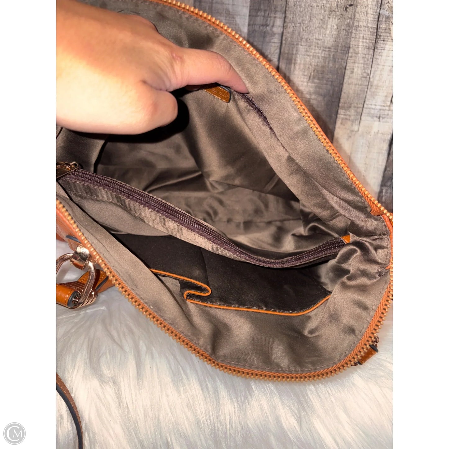 Handbag Leather By Cmc, Size: Medium