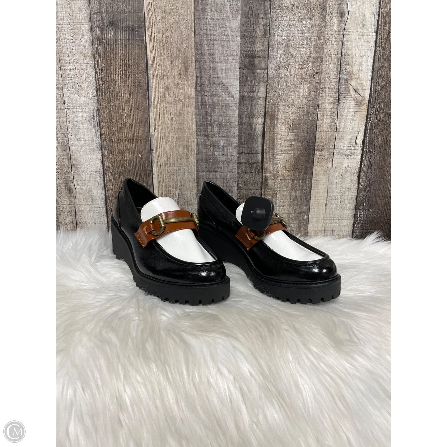 Shoes Heels Block By Steve Madden In Black & White, Size: 8.5