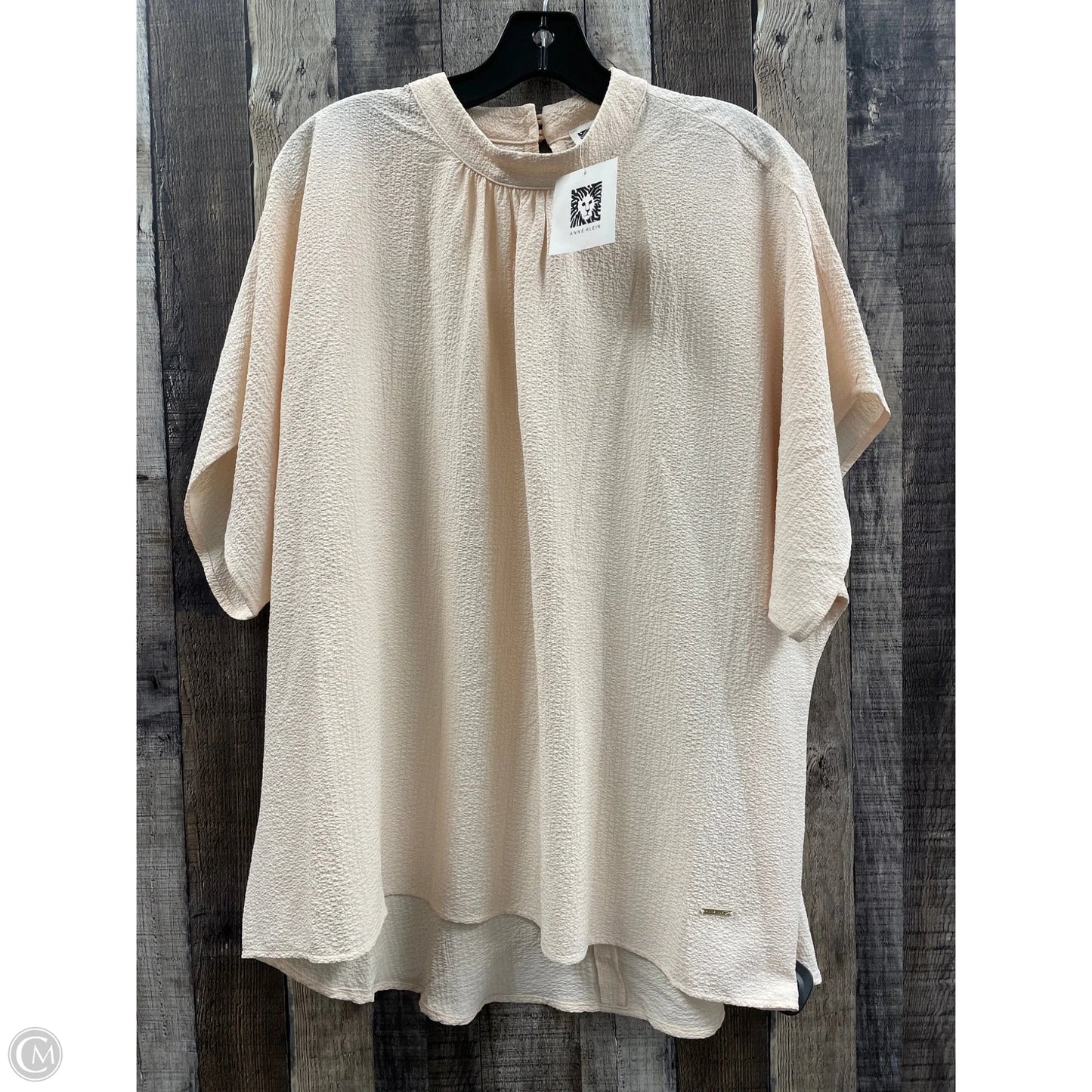 Top Short Sleeve By Anne Klein In Peach, Size: L
