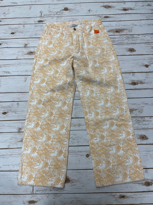 Jeans Wide Leg By Polygram In Orange & White, Size: L