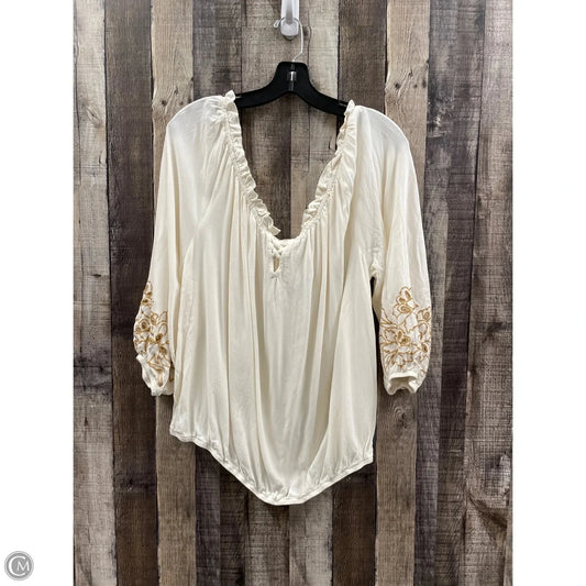 Top 3/4 Sleeve By Maurices In Beige, Size: 2x