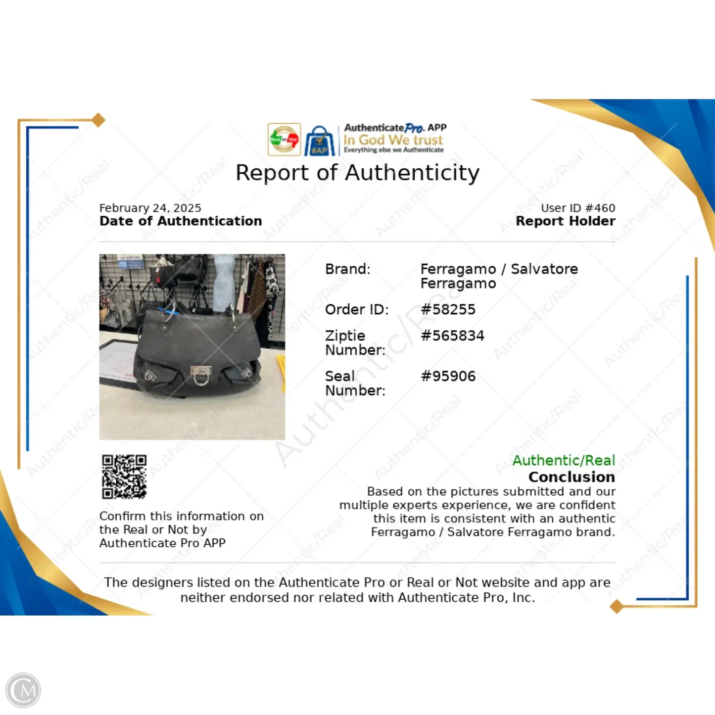 Handbag Luxury Designer By Ferragamo, Size: Large