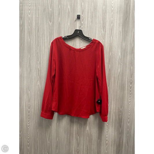 Top Long Sleeve By Loft In Red, Size: S