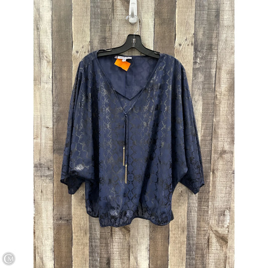 Top Short Sleeve By Jennifer Lopez In Navy, Size: 1x