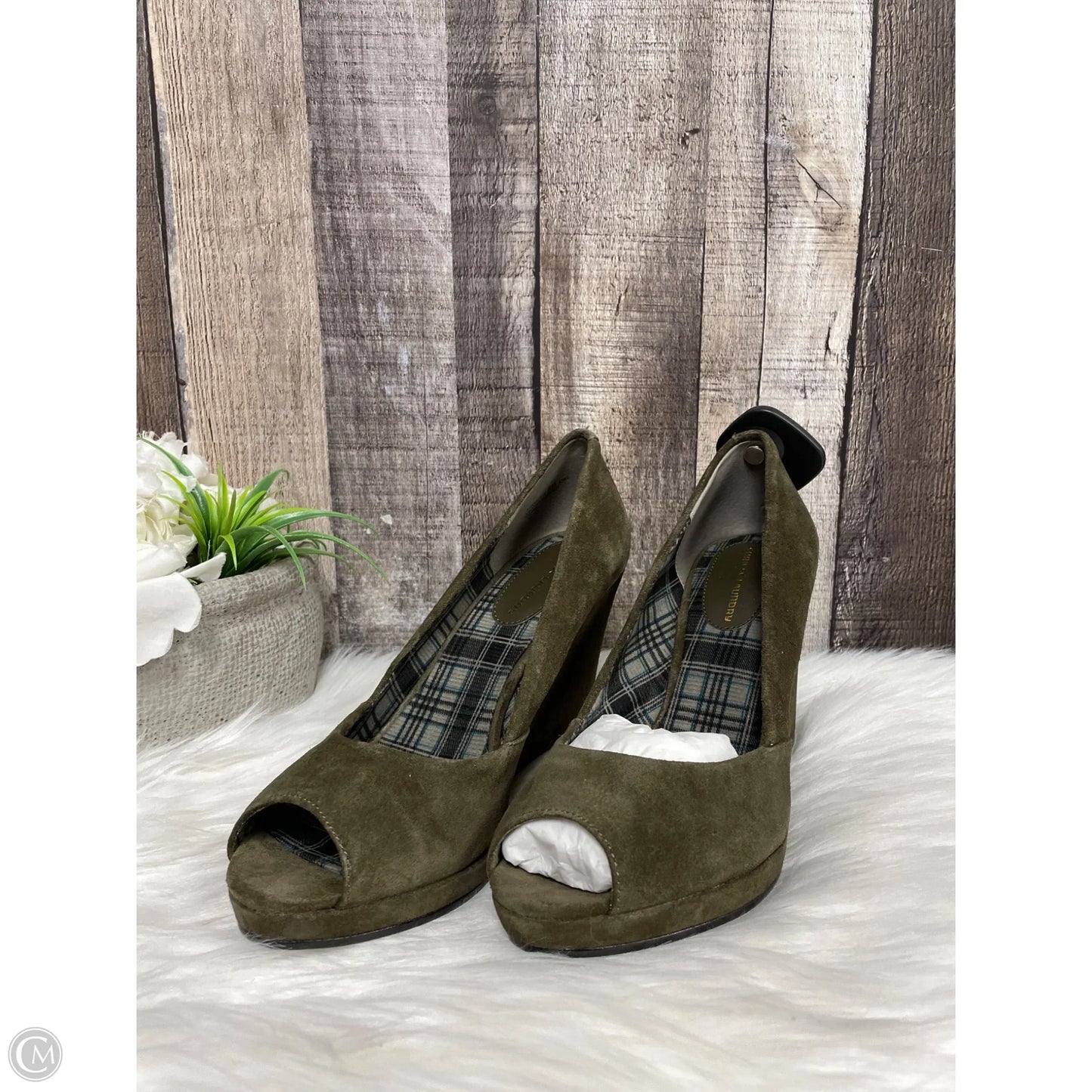 Shoes Heels Wedge By Chinese Laundry In Green, Size: 8