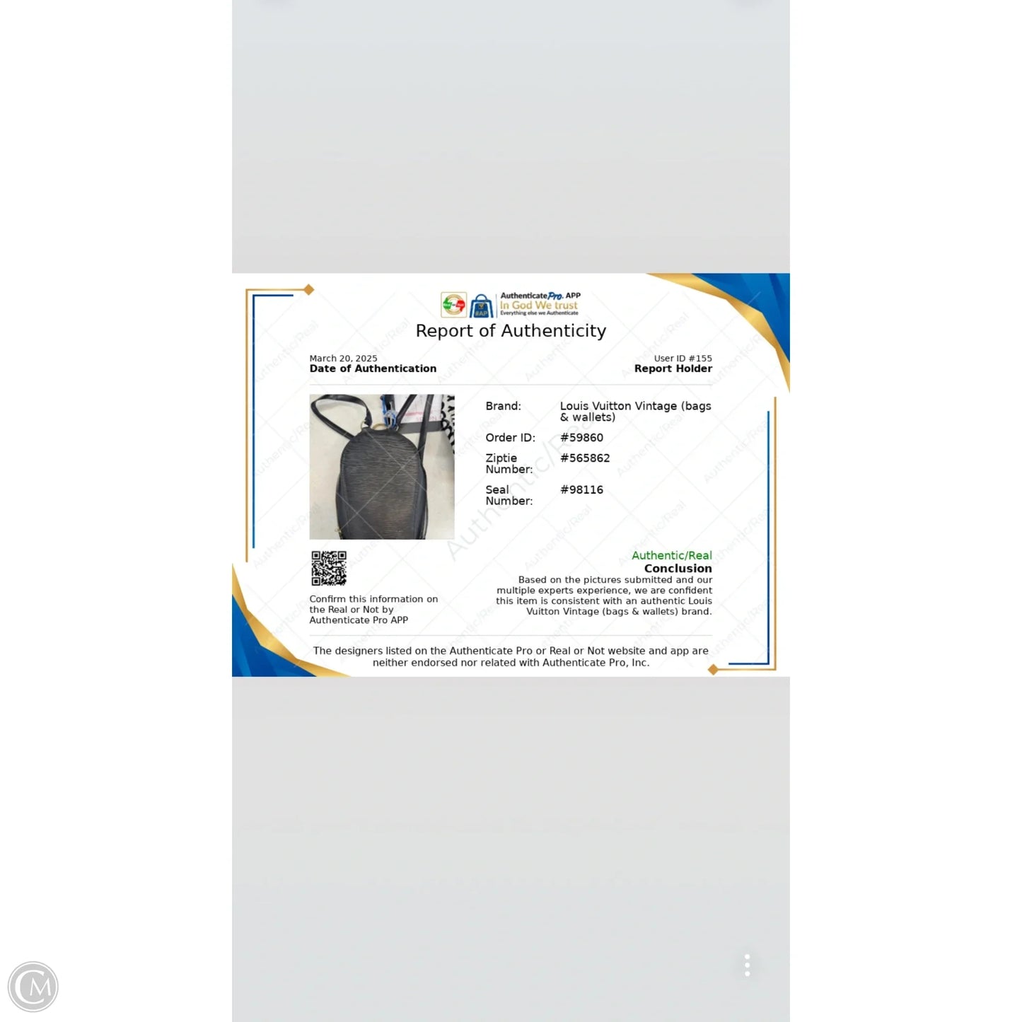Backpack Luxury Designer By Louis Vuitton, Size: Small