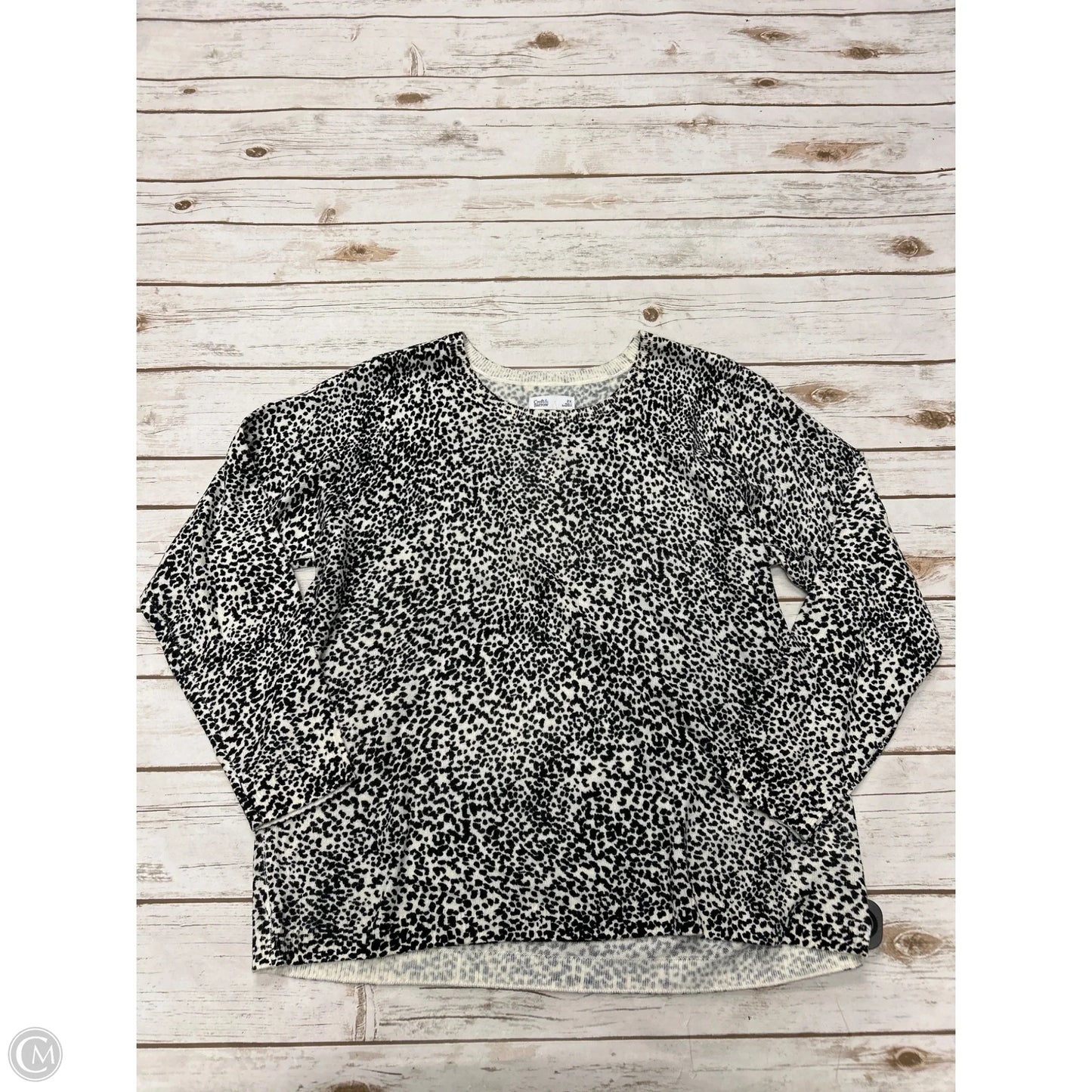 Top Long Sleeve By Croft And Barrow In Black & White, Size: 2x