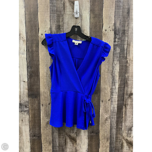 Top Sleeveless By Monteau In Blue, Size: L